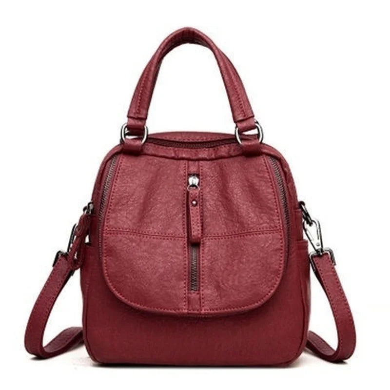 Women Waterproof Leather Backpack Purse Lightweight Shoulder Bag