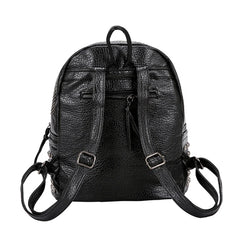 Women Backpack Rivet Studded School Bookbag Daypack Anti Theft Rucksack