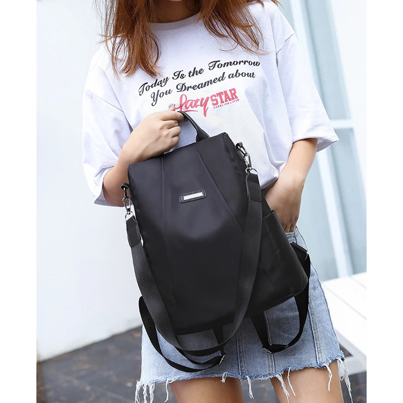 Oxford Backpack School Bag Travel Rucksack Satchel Tote