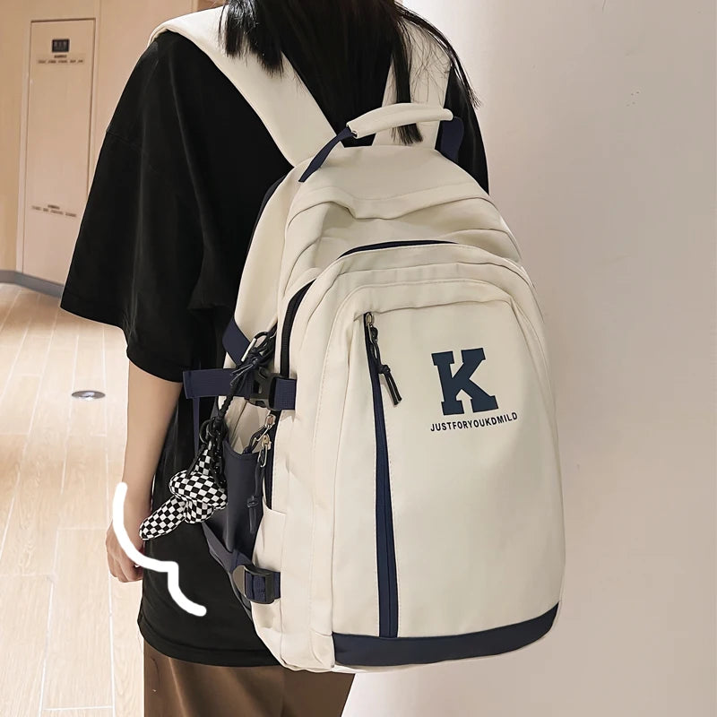 Solid Multi-pocket Travel Laptop Backpack for Teenage Girls & Boys