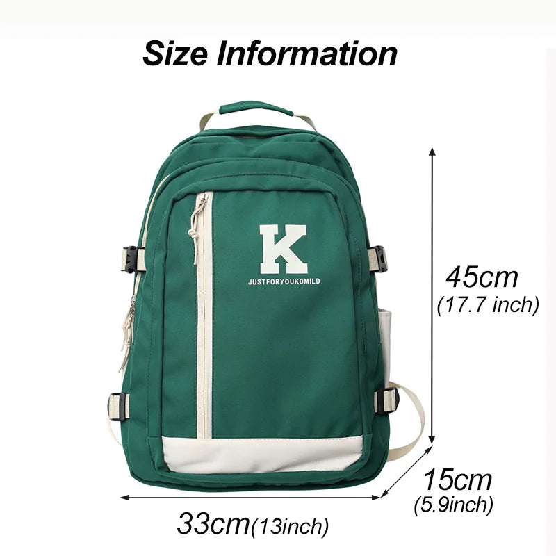 Solid Multi-pocket Travel Laptop Backpack for Teenage Girls & Boys