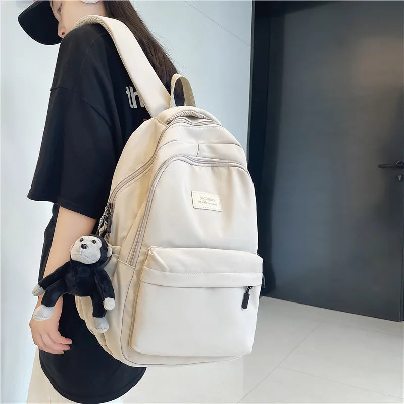 Women Backpack Solid Multi-pocket Bag Casual Large Capacity Travel Backpack