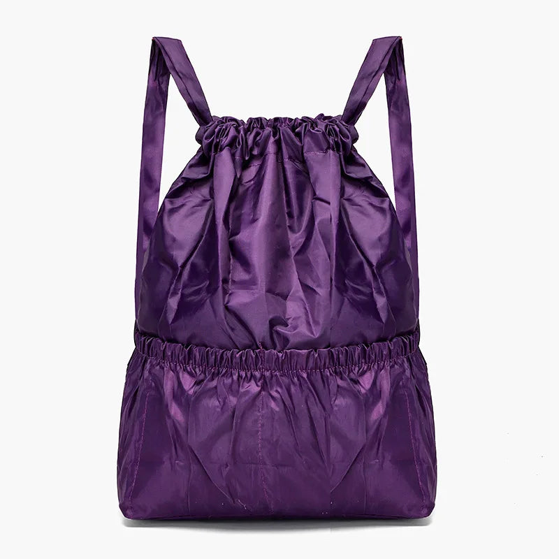 Women Backpack Drawstring Rucksack Sports Cloth Pocket