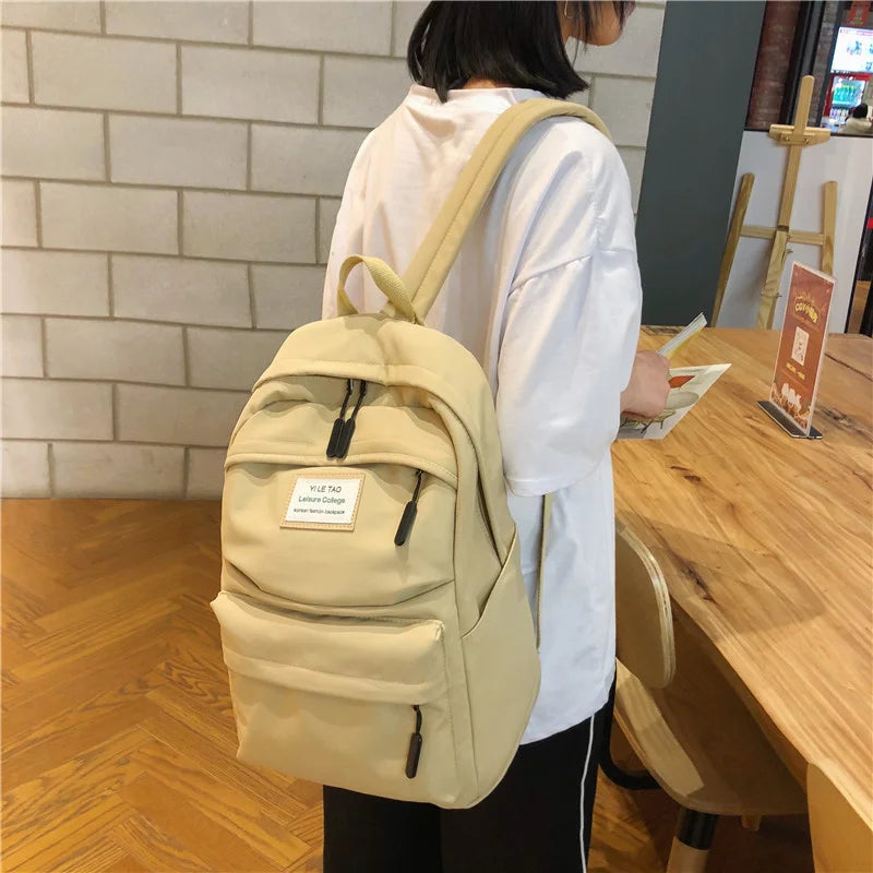 Nylon Women Backpack Student School Bag for Teenage Girls