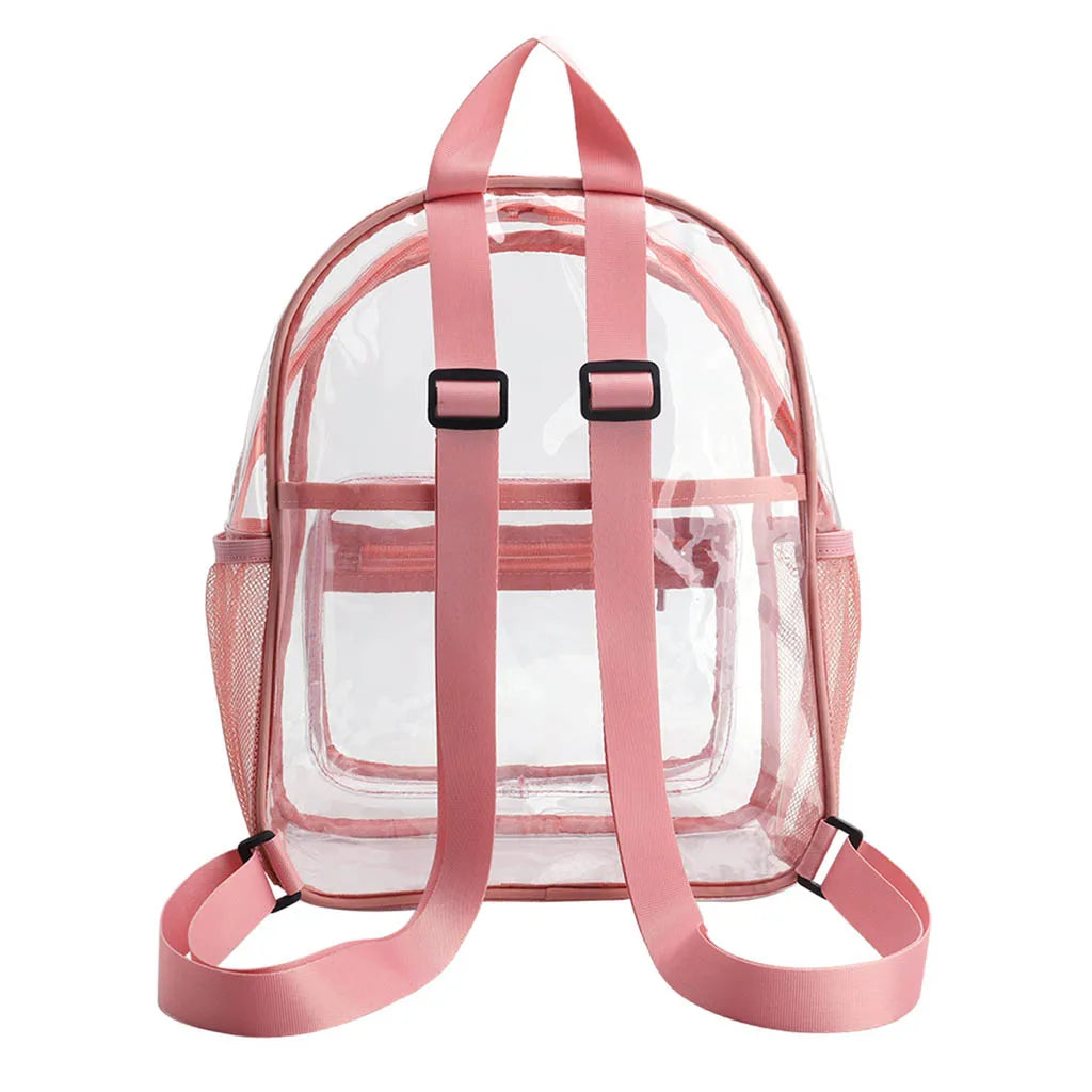 Transparent PVC Women Backpack for College Students