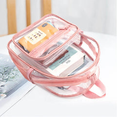Transparent Waterproof PVC Bag Female College Students Backpack
