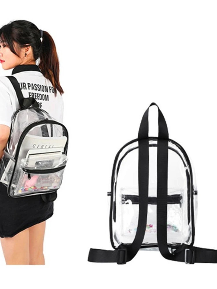 Women Transparent PVC Backpack Waterproof Bag