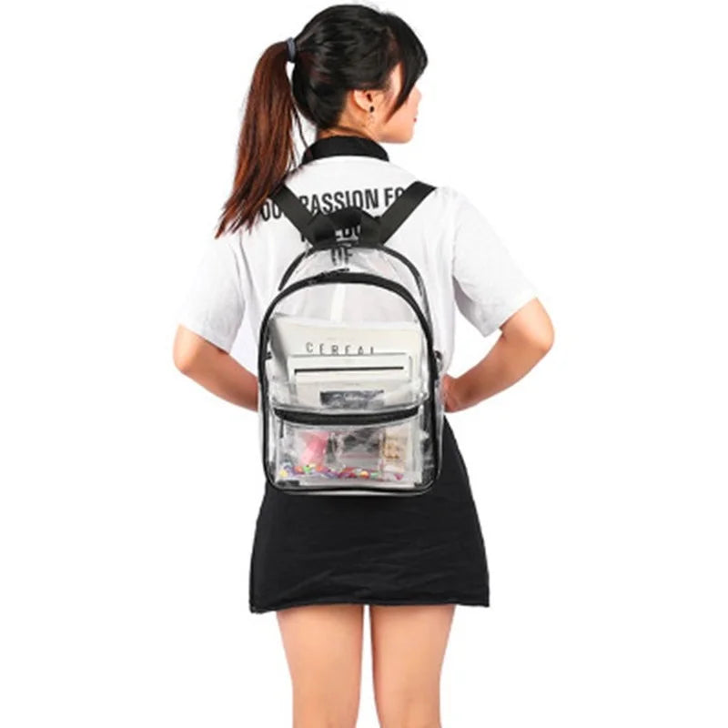 Women Transparent PVC Backpack Waterproof Bag