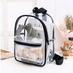 Women Transparent PVC Backpack Waterproof Bag