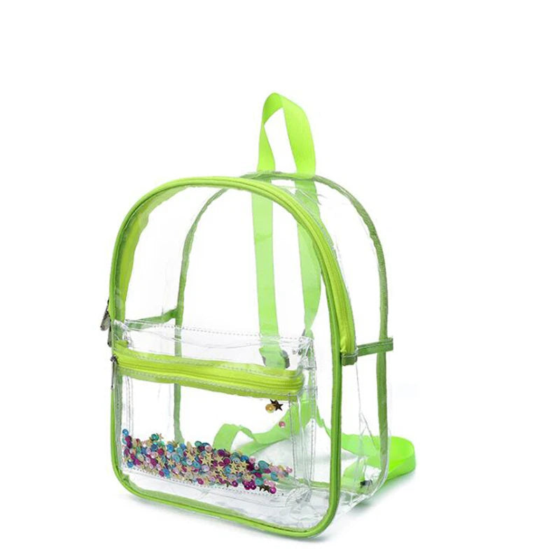 Women Backpack Transparent Waterproof PVC Bag Female College Students