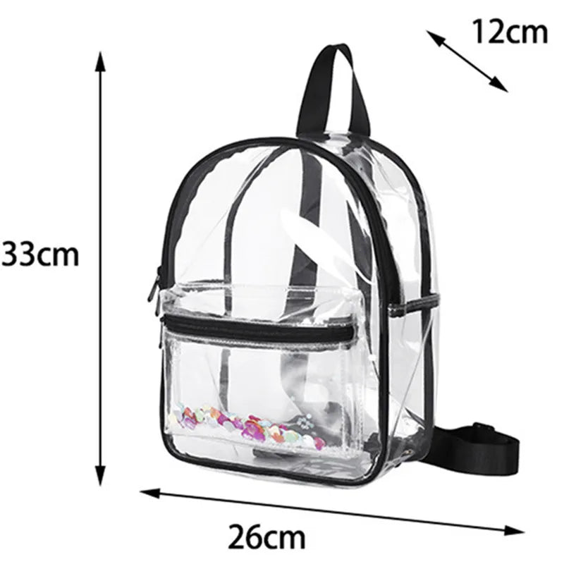 Women Backpack Transparent Waterproof PVC Bag Female College Students