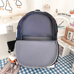 Waterproof Nylon Women Backpack Multi-Pocket Schoolbag