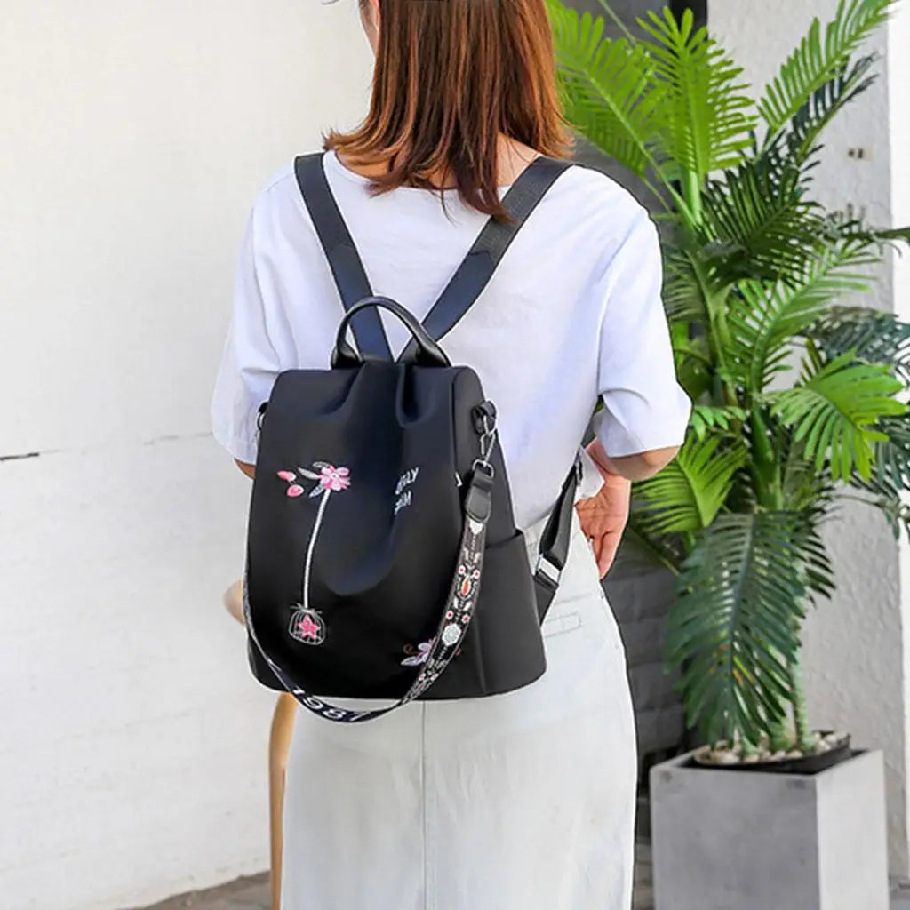 Waterproof Nylon Women's Backpack Anti-Rucksack Travel Bag