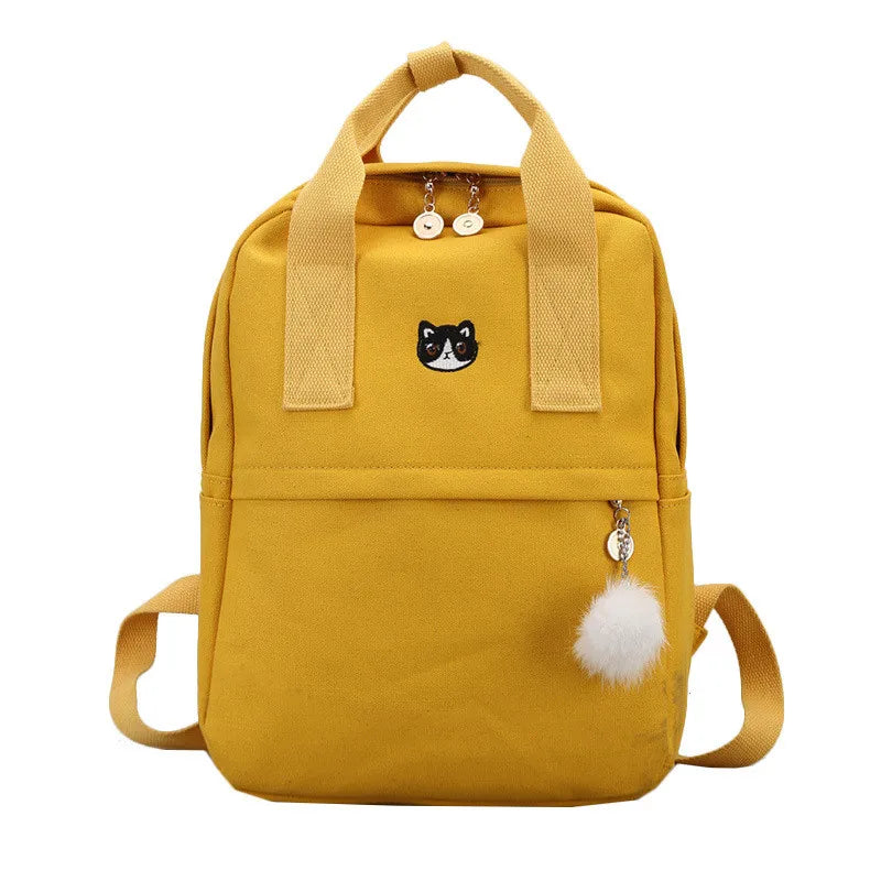 Vintage Stylish School Bag Ladies Canvas Backpack Bookbag