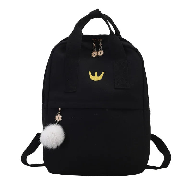 Vintage Stylish School Bag Ladies Canvas Backpack Bookbag