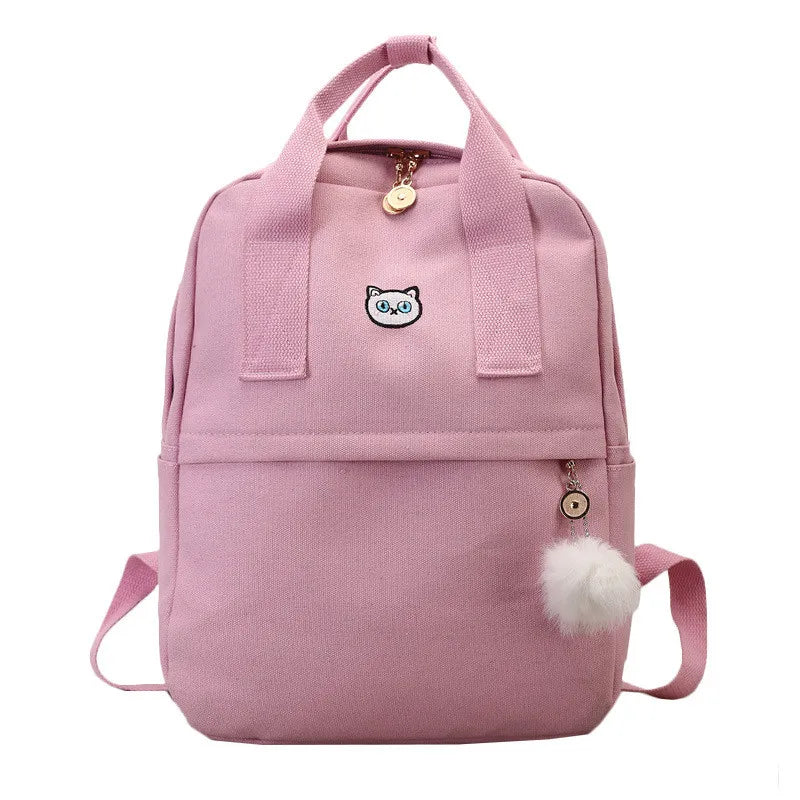 Vintage Stylish School Bag Ladies Canvas Backpack Bookbag