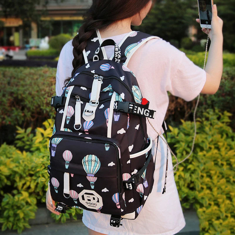 Women Backpack for School Teenagers Stylish School Bags USB Charging