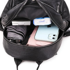 Women Small PU Leather Backpack for Teens Lady Shoulder