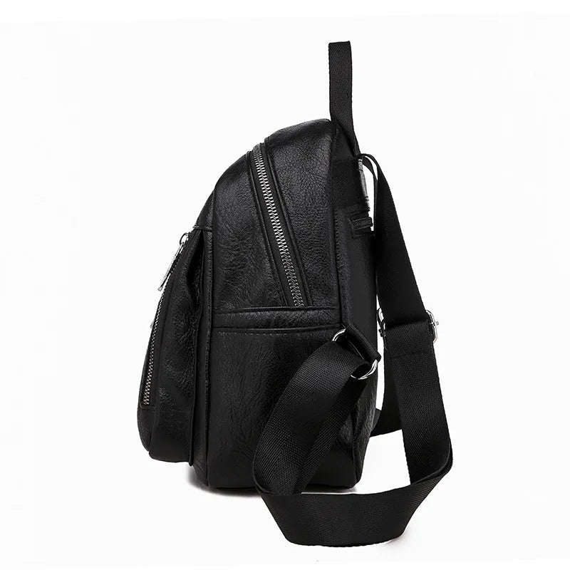 Women Small PU Leather Backpack for Teens Lady Shoulder