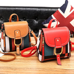 Grid Backpack with Gift Women School Bag Travel Purse