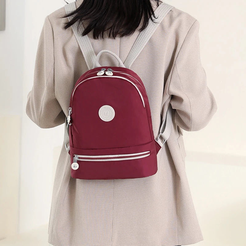 Waterproof Nylon Women Backpack Travel Shoulder Bag Large Capacity