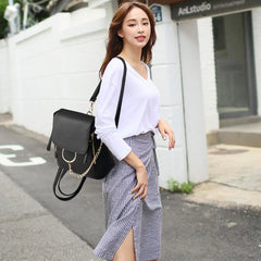 Women Backpacks Mini PU Leather Bags Teenage Girls Schoolbags