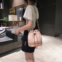 PU Leather Shoulder Bag Chain Bucket Bag Handbags Women Bags
