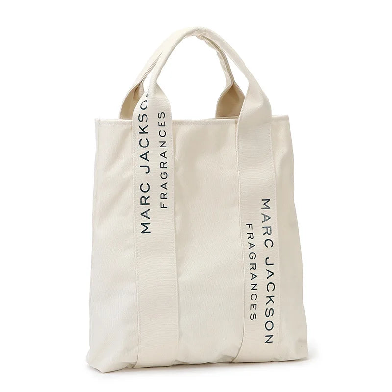 Canvas Shoulder Bag Letter Print Casual Handbag Large Capacity Tote Bag
