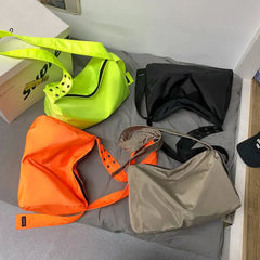 Nylon Bucket Shoulder Bag Crossbody Travel Bag
