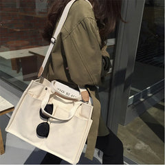 Women Canvas Shoulder Bag Large Capacity Tote Messenger Bag