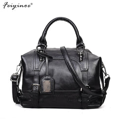 Vintage Shoulder Bag Soft Leather Crossbody Bags for Women Boston Women's Bag