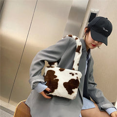 Winter Plush Messenger Bag Casual Women Totes Shoulder Bags Female Purse