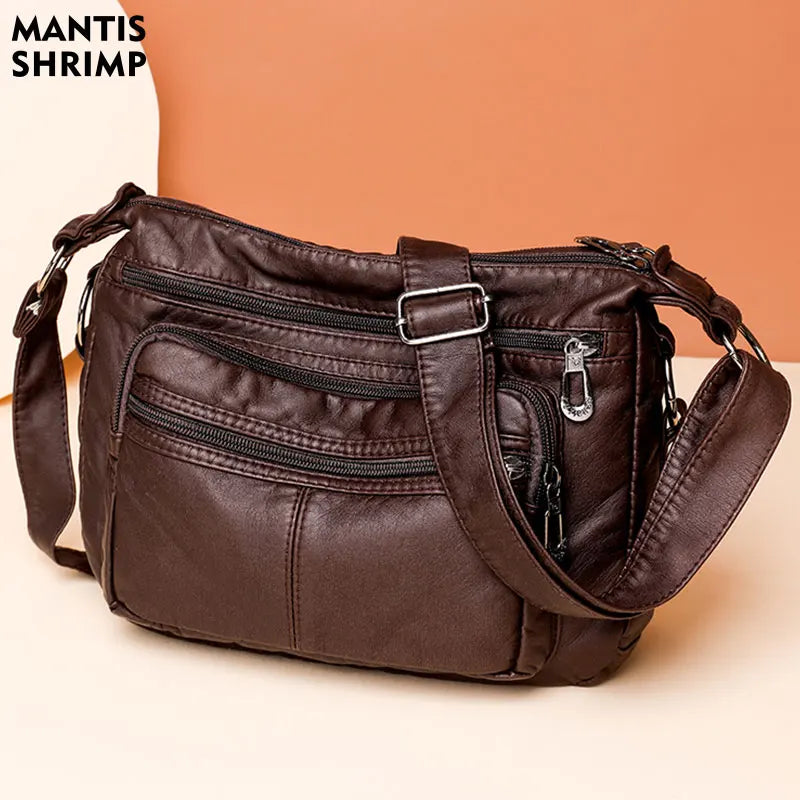 Women Bag Middle-aged Handbag Multi-pocket Practical Messenger