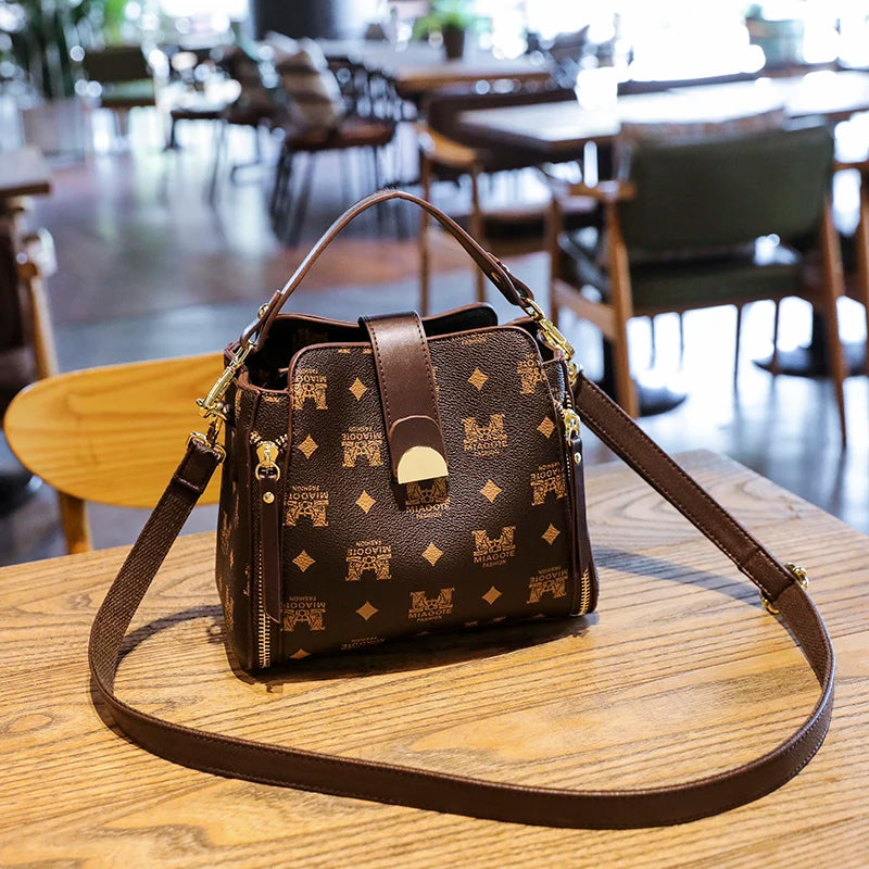 Plaid Leather Crossbody Shoulder Bag Top Handle with Phone Pocket