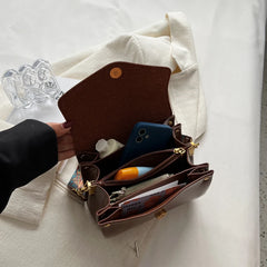 Women Bag Pu Leather Lingge Solid Messenger Bags Small Bag Simplicity