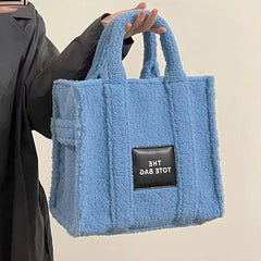 Women Bag Autumn Winter Casual Tote Bag Solid Zipper High-Capacity Shoulder Bags