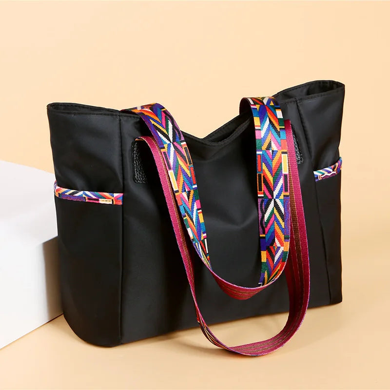 Women Nylon Shoulder Bag Large Tote Handbag