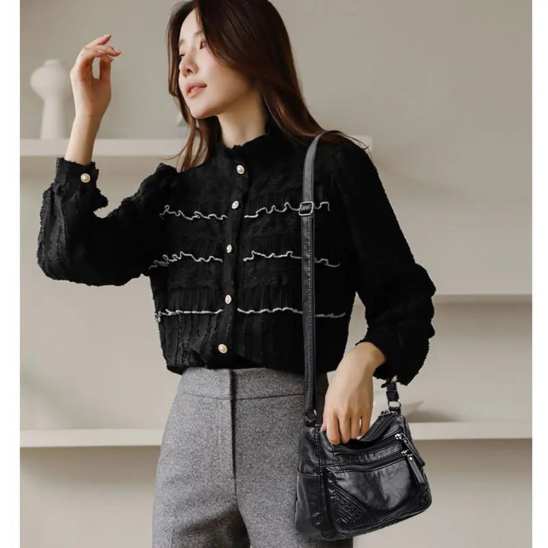 Women Bag Shoulder Bags Vintage Pack Classic Ladies Hand Bags PU Messenger