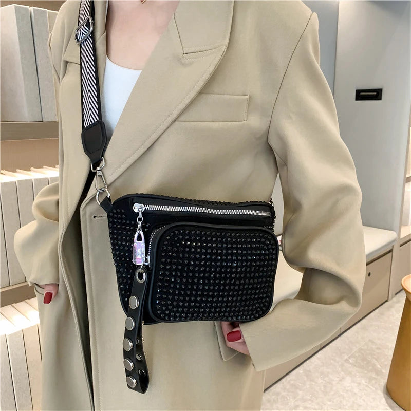 Women Bag Casual Travel Crossbody Shoulder Bags For Women Rivet Waist Pack
