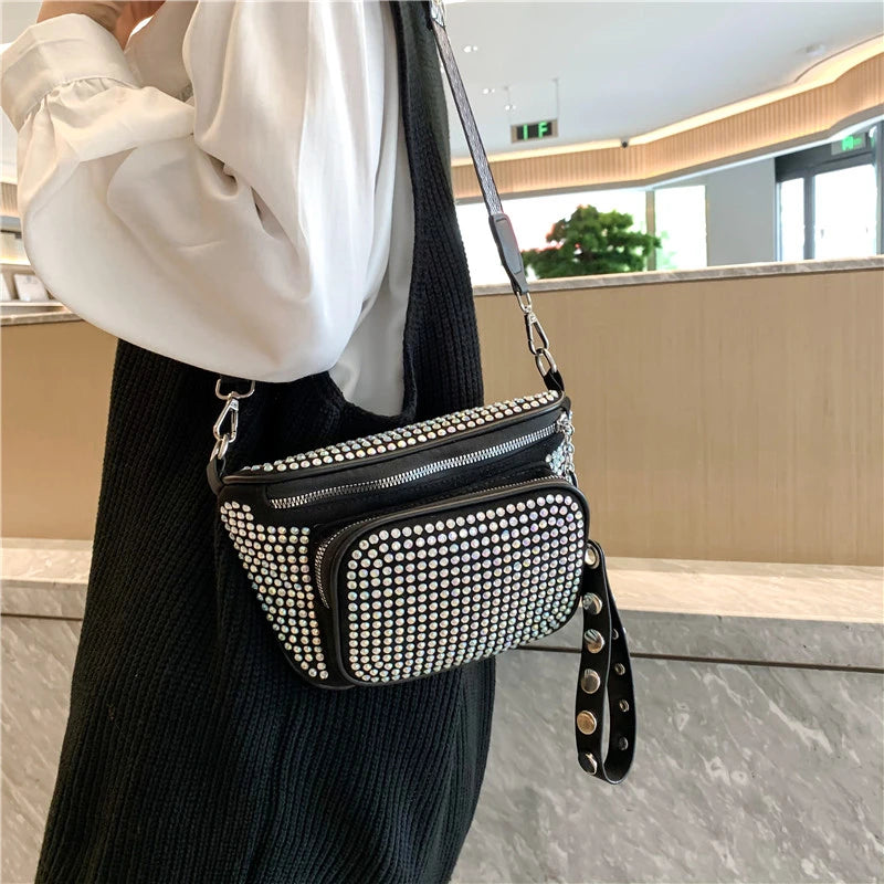 Women Bag Casual Travel Crossbody Shoulder Bags For Women Rivet Waist Pack