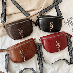 Casual Leather Waist Bag Chest Crossbody Purse for Women