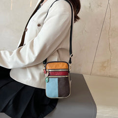 Leather Messenger Crossbody Bag for Women