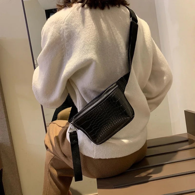 Crocodile Multicolor Messenger Chest Bag Clutch Female Pu Leather Handbag