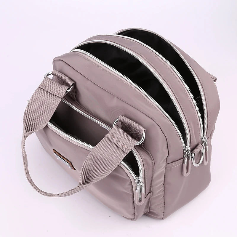 Women Crossbody Nylon Shoulder Bag Solid Color Messenger Handbag