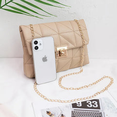 Embroidered Square Chain Small Square Shoulder Messenger Bag