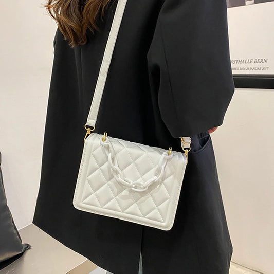 Plaid Flap Shoulder Bag Chain Square Mini Crossbody Bag