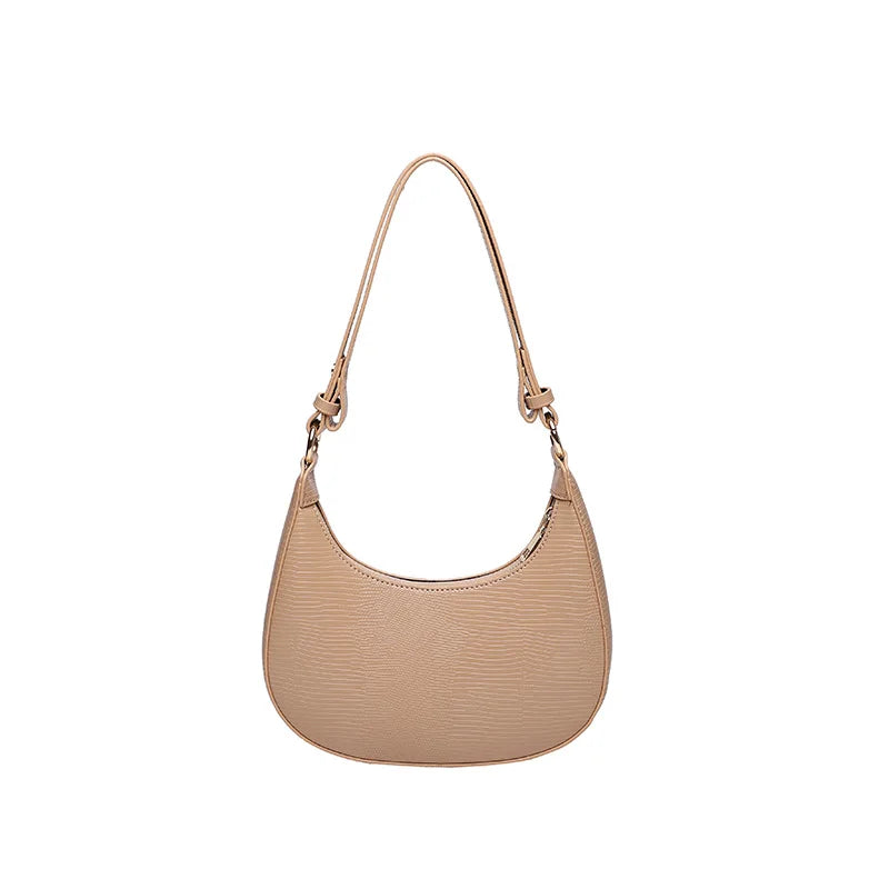 Vintage Leather Shoulder Moon Bag for Women