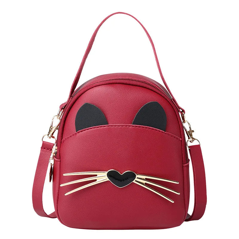 Cat Shape Crossbody Bag Small Messenger Shoulder Purse Mini Backpack