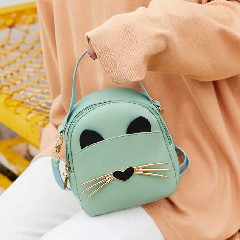 Cat Shape Crossbody Bag Small Messenger Shoulder Purse Mini Backpack