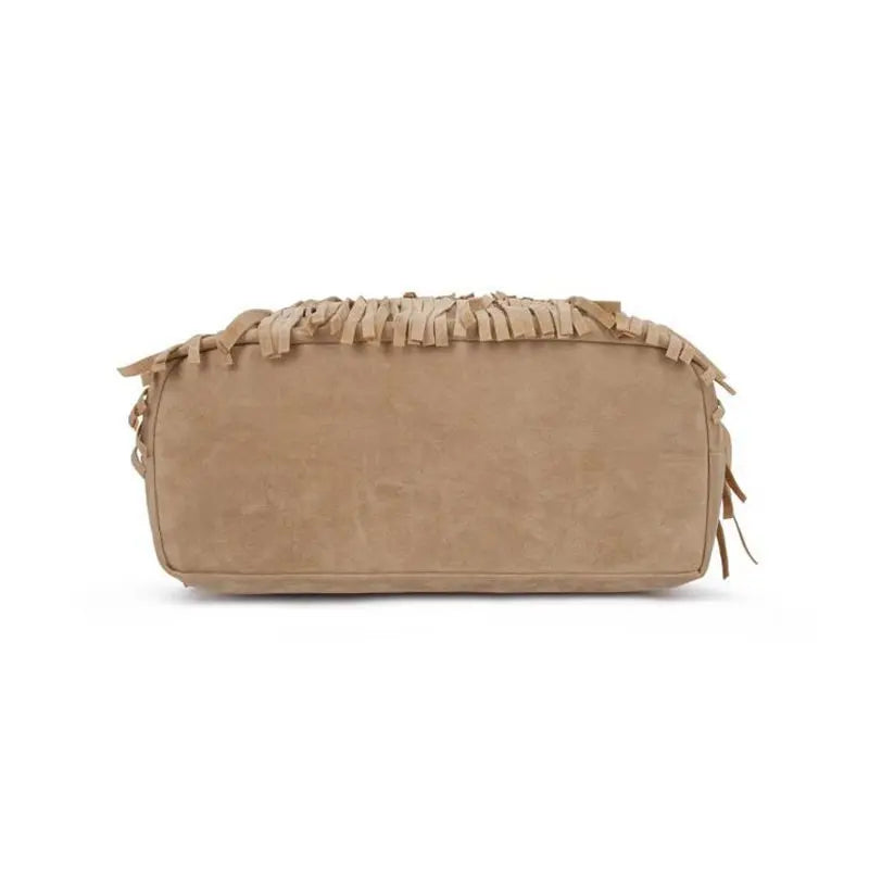 Women Suede Fringe Handbag Crossbody Tassel Purse Big Drawstring Sling